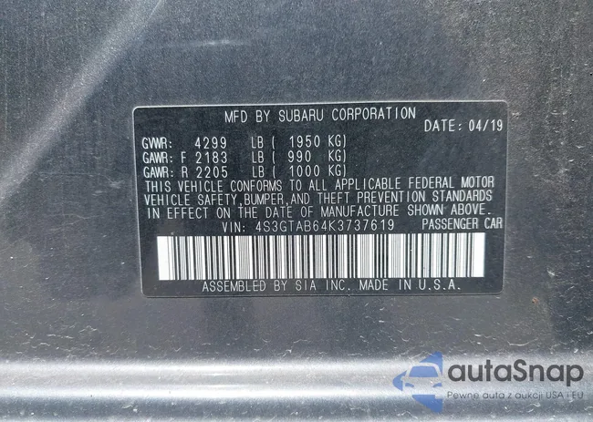 4S3GTAB64K3737619: 42298620