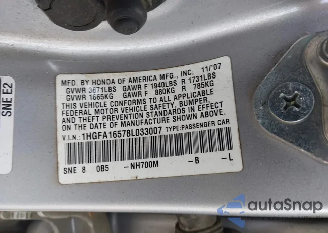 1HGFA16578L033007: 42298653