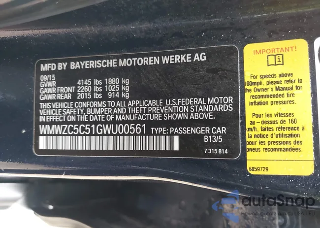 WMWZC5C51GWU00561: 42298662