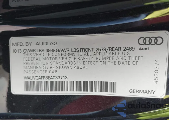 WAUVGAFR8EA033713: 42298683