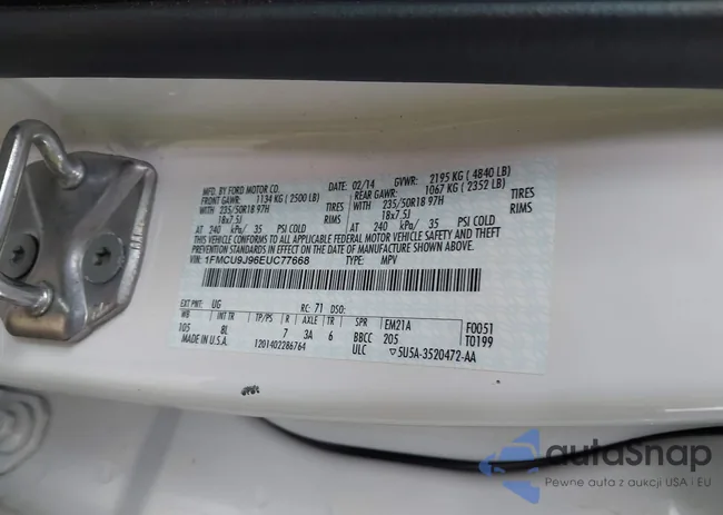 1FMCU9J96EUC77668: 42298693