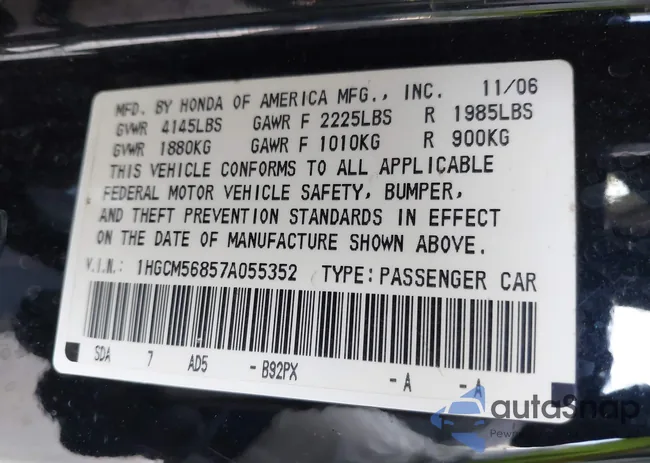 1HGCM56857A055352: 42298760