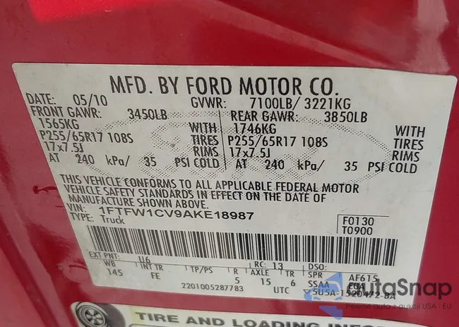 1FTFW1CV9AKE18987: 42298119