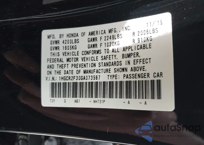 1HGCR2F30GA073567: 42299367