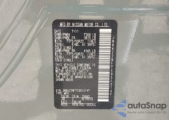 JN8AZ2NF7C9515147: 42299427