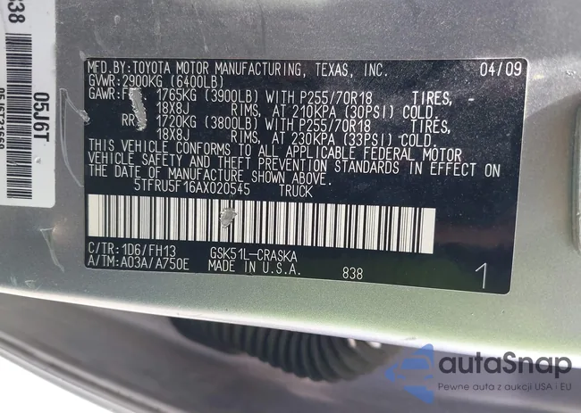 5TFRU5F16AX020545: 42299455