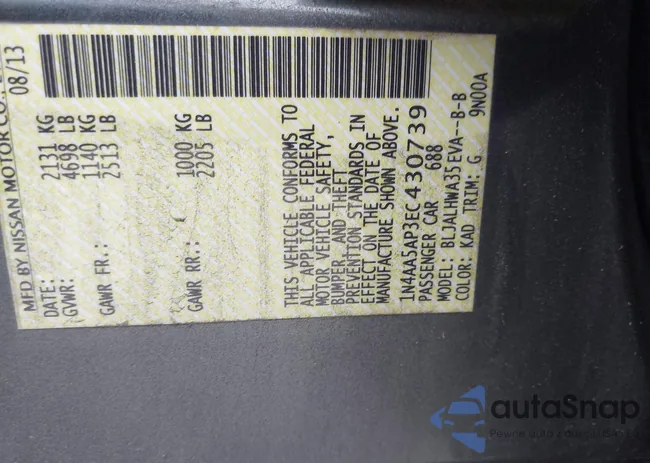 1N4AA5AP3EC430739: 42299486