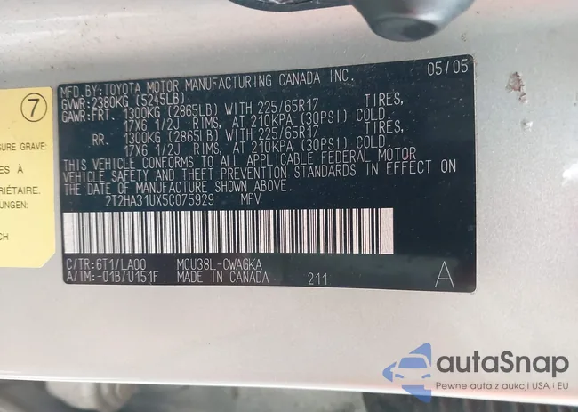 2T2HA31UX5C075929: 42298918