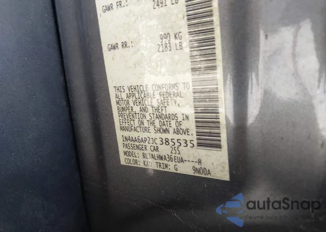 1N4AA6AP2JC385535: 42299100