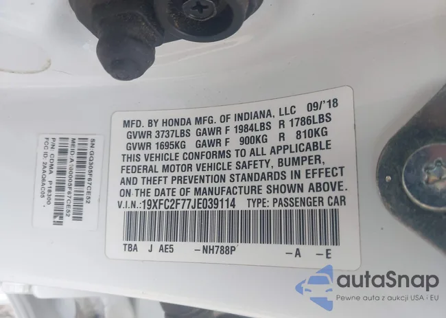 19XFC2F77JE039114: 42300221