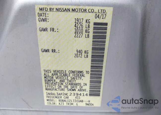 1N4AL3AP2HC239414: 42300339