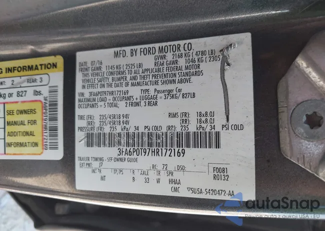 3FA6P0T97HR172169: 42300450