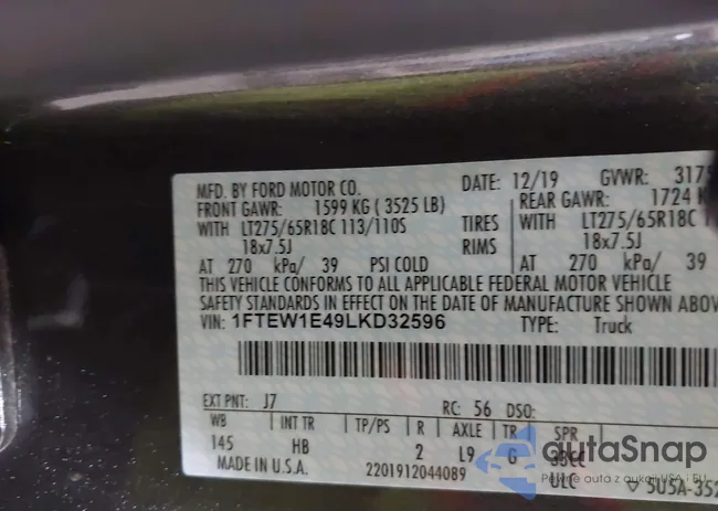 1FTEW1E49LKD32596: 42300571