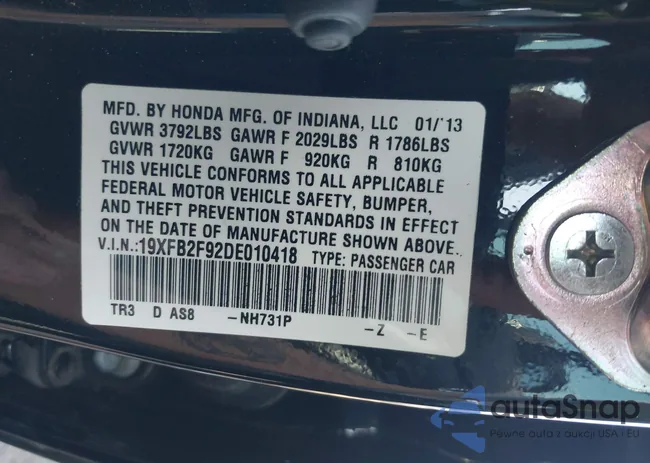 19XFB2F92DE010418: 42300758