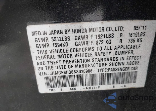 JHMGE8H36BS010986: 42299989