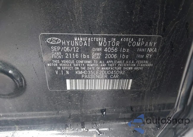 KMHD35LE2DU045092: 42300085