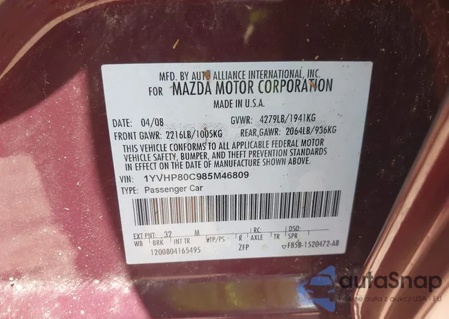 1YVHP80C985M46809: 42301336