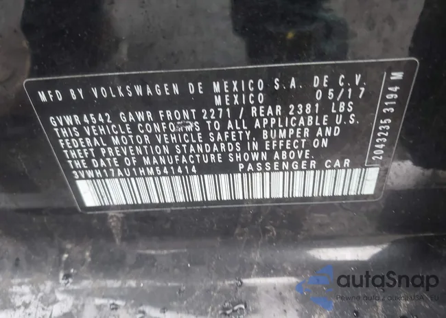 3VWH17AU1HM541414: 42301351