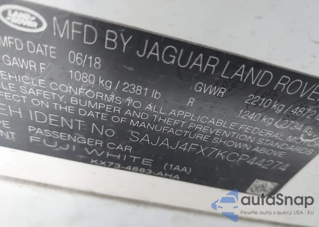 SAJAJ4FX7KCP44274: 42301419