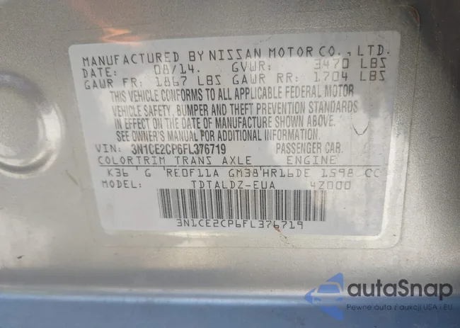 3N1CE2CP6FL376719: 42301494