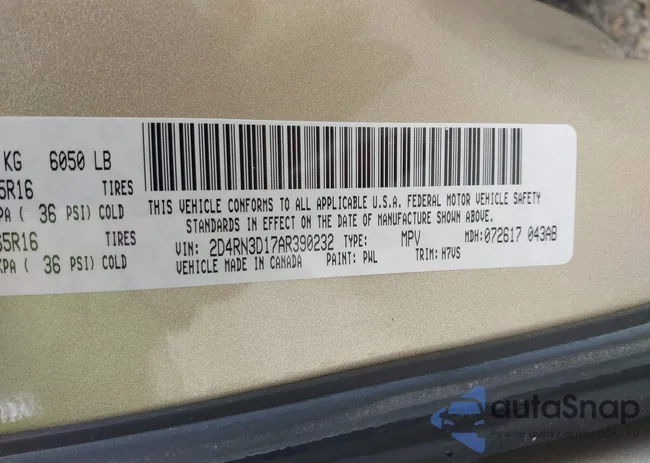 2D4RN3D17AR390232: 42301567