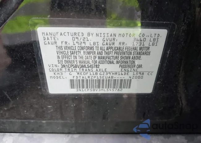 3N1CP5BV3ML545782: 42301588