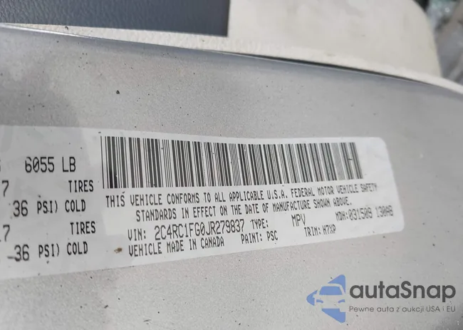 2C4RC1FG0JR279837: 42301679