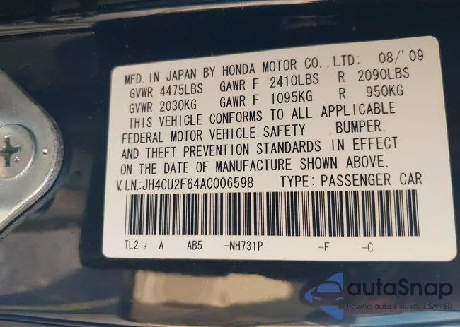 JH4CU2F64AC006598: 42301741