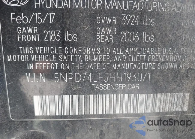 5NPD74LF5HH193071: 42300893