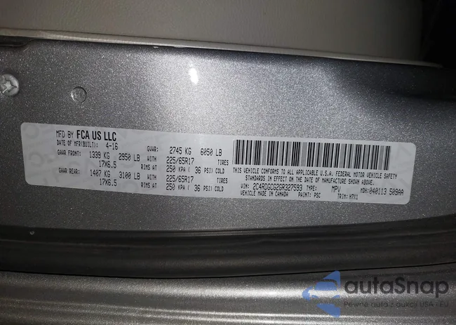 2C4RDGCG2GR327593: 42300902