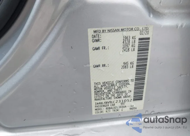 1N4BL4BV9LC231052: 42301032