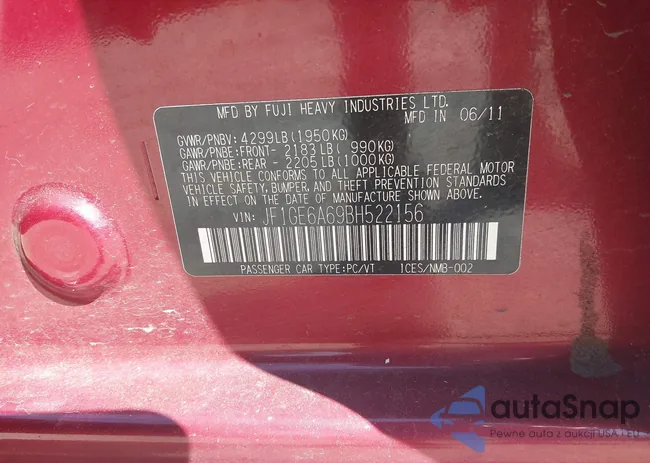 JF1GE6A69BH522156: 42301037