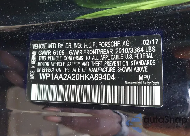 WP1AA2A20HKA89404: 42301060