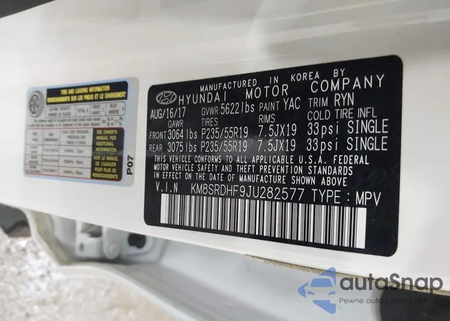 KM8SRDHF9JU282577: 42301078