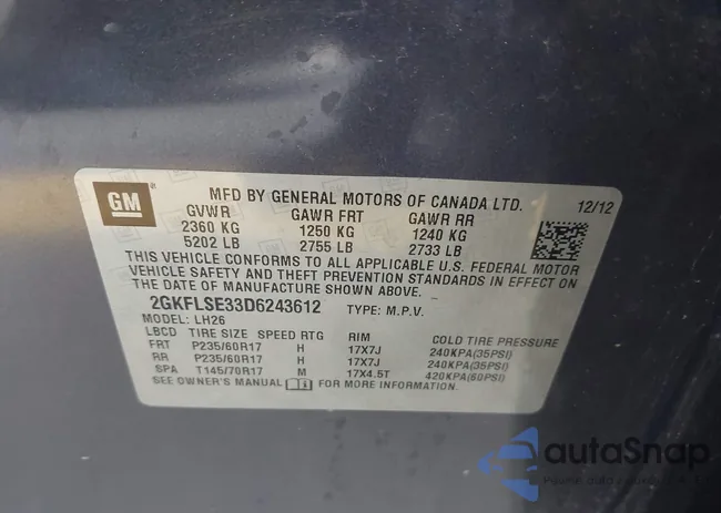 2GKFLSE33D6243612: 42302253