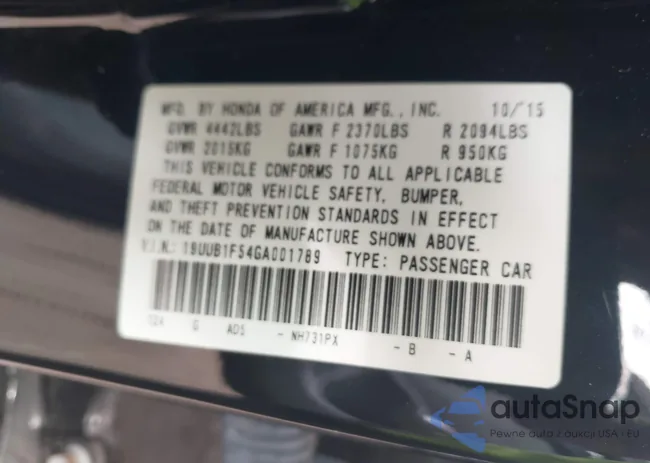 19UUB1F54GA001789: 42302578