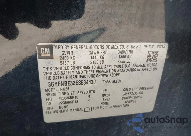 3GYFNBE32ES534430: 42302630