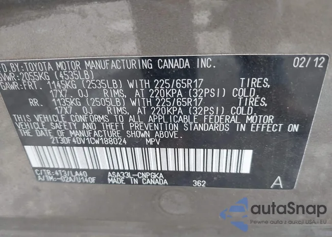 2T3DF4DV1CW188024: 42301947