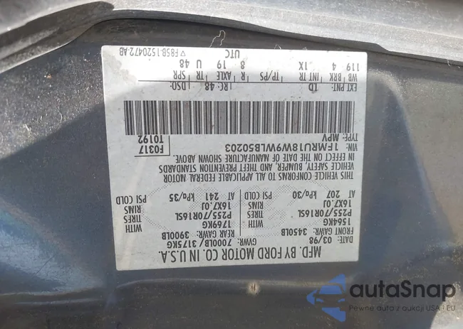 1FMRU18W9WLB50203: 42301985