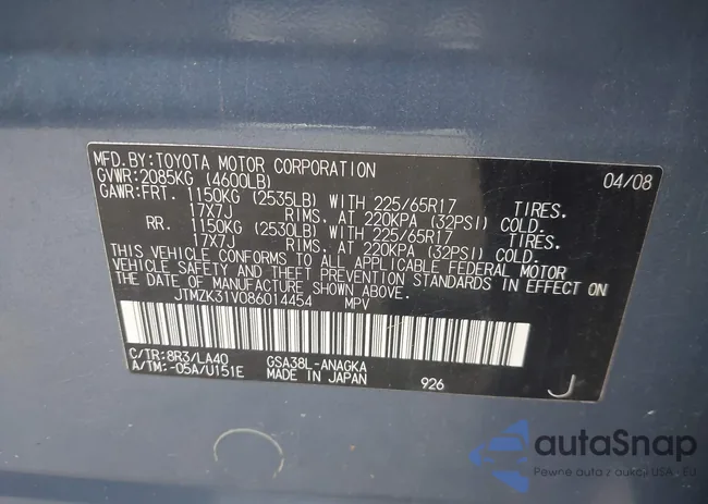 JTMZK31V086014454: 42302018