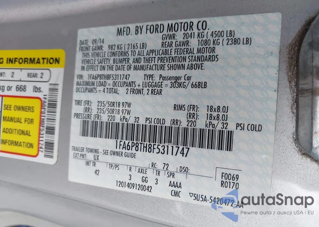 1FA6P8TH8F5311747: 42303221