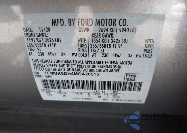 1FMSK8DH4MGA26515: 42303295