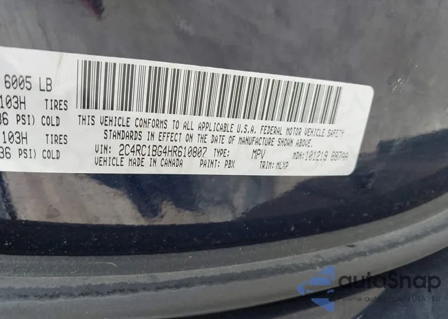 2C4RC1BG4HR610807: 42303343