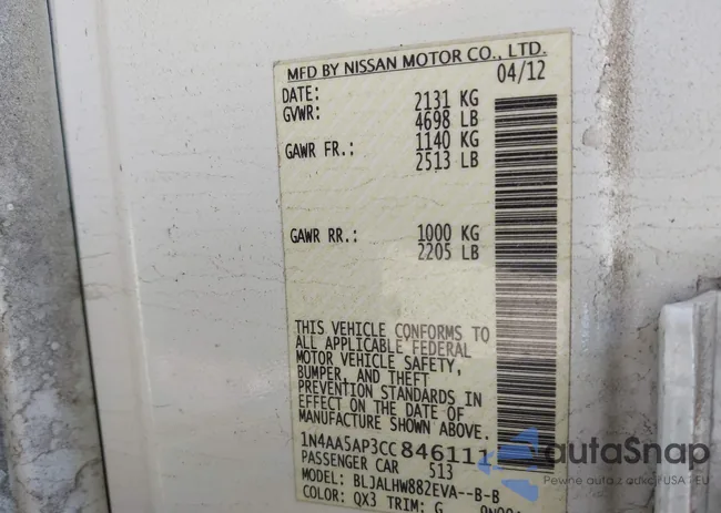 1N4AA5AP3CC846111: 42303430