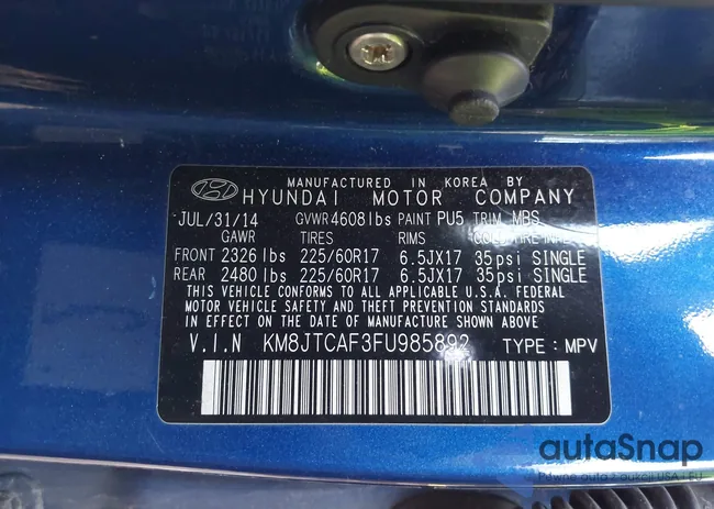 KM8JTCAF3FU985892: 42303431