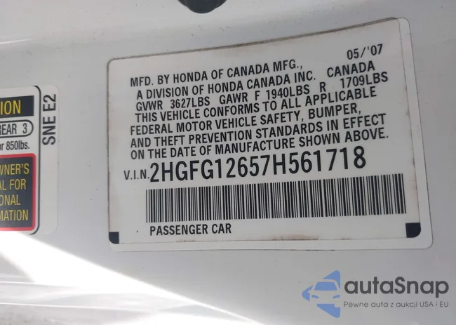 2HGFG12657H561718: 42303484