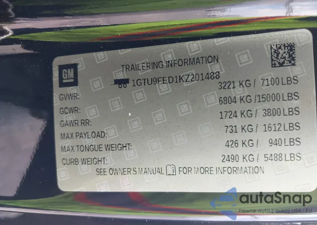 1GTU9FED1KZ201488: 42303679