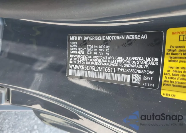 WMWXR5C06L2M16511: 42303014