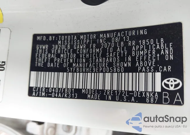 5YFBURHE9EP005860: 42304323