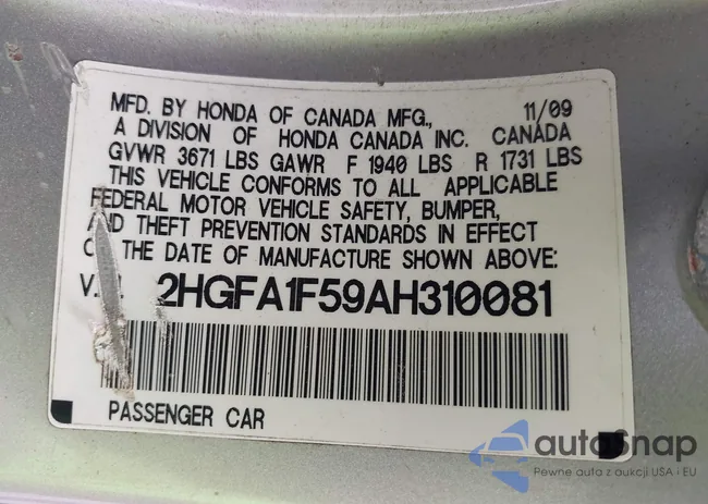 2HGFA1F59AH310081: 42304384